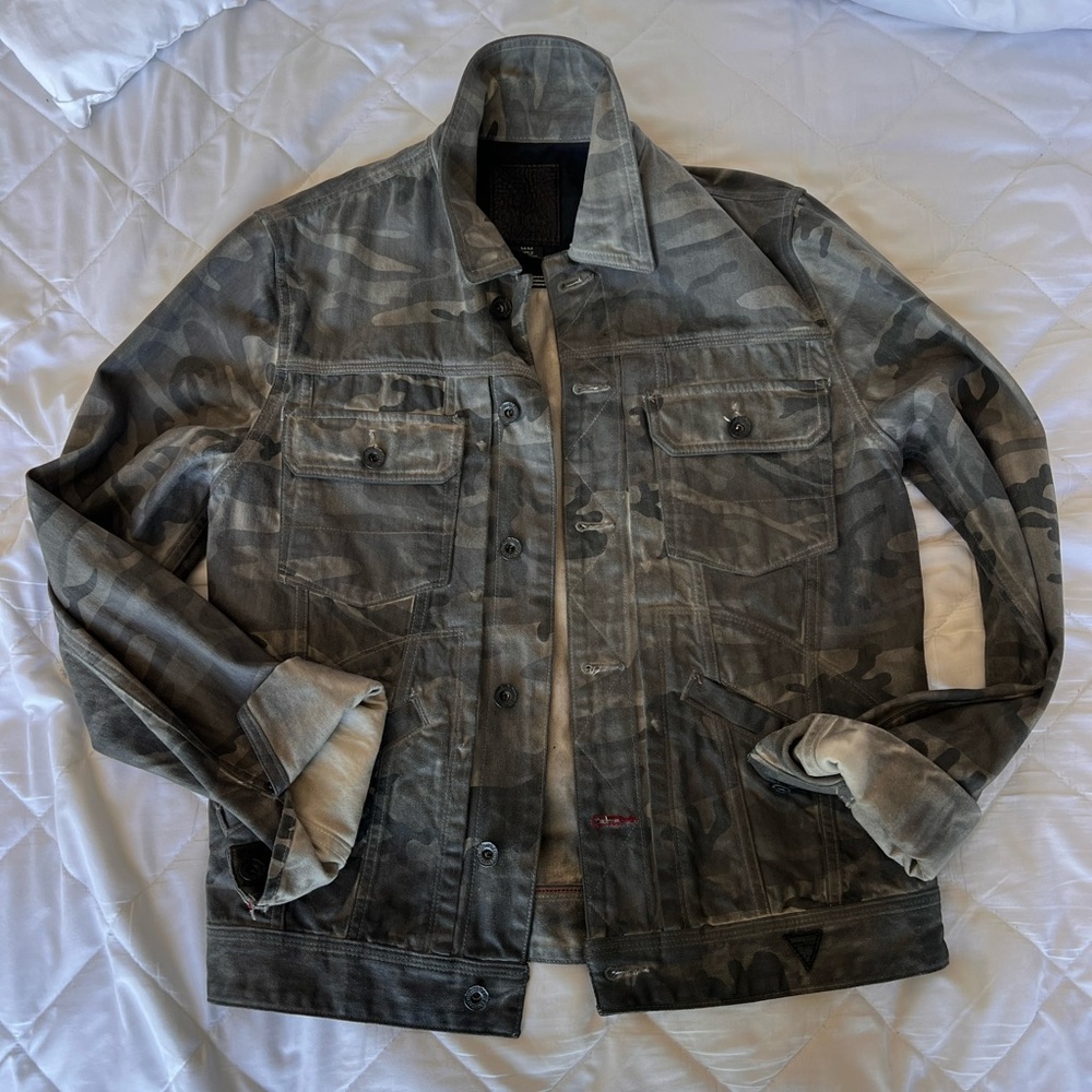 GUESS CAMO DENIM jacket Gray Size M